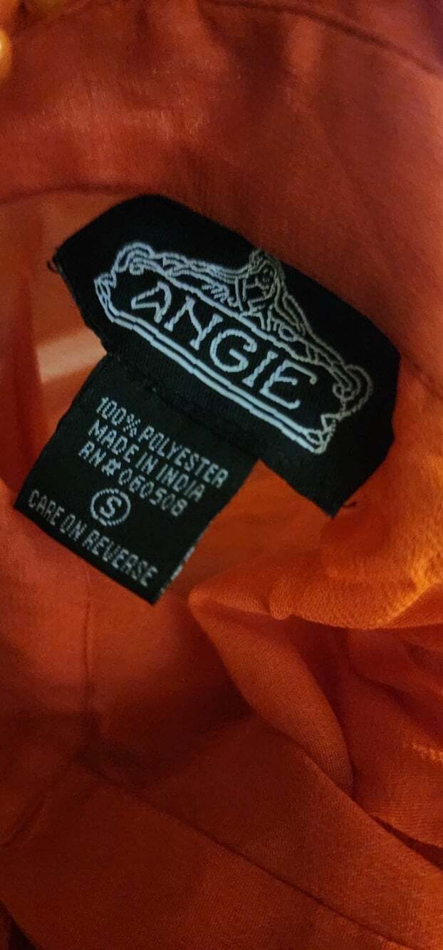 Angie Burnt Orange Maxi Dress Pleated Skirt Studded Collar Boho Small NWT T100 - Picture 5 of 7